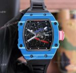 Swiss Replica Richard Mille RM67-02 Automatic in Blue Carbon TPT Openwork Dial